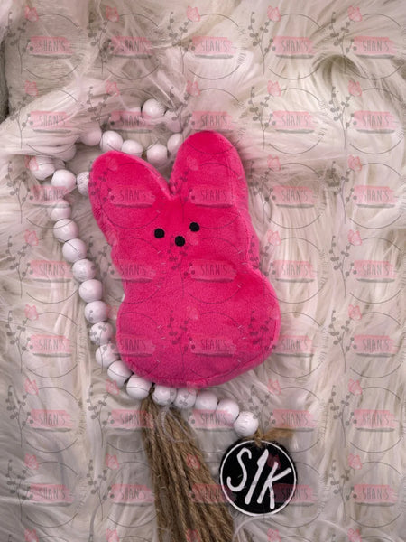 6 Easter Peep Stuffed Animals Pink W/ Name