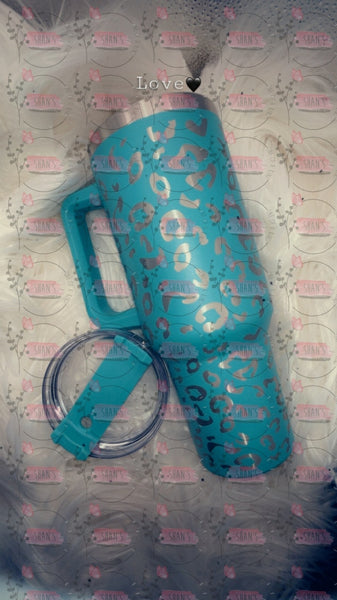 Leopard Tumblers Turquoise