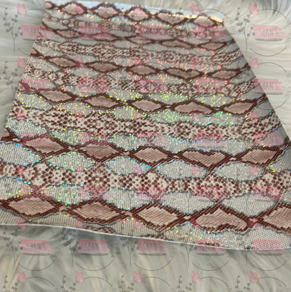 Brown Holographic Snake Print