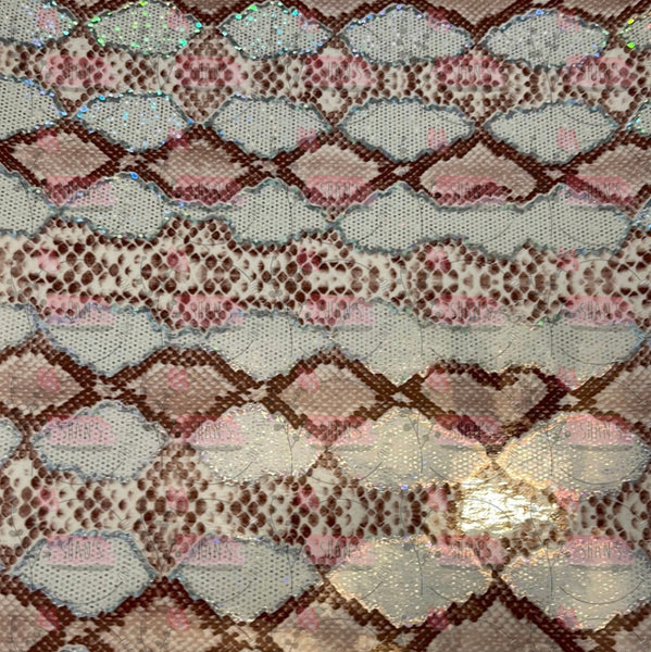 Brown Holographic Snake Print