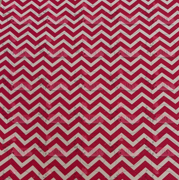 Dark Pink & White Chevron
