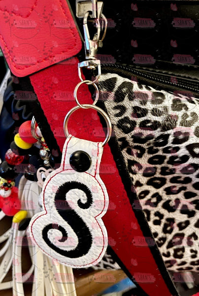 Embroidered Monogram Initial Key Fobs