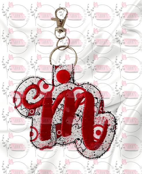 Embroidered Monogram Initial Key Fobs
