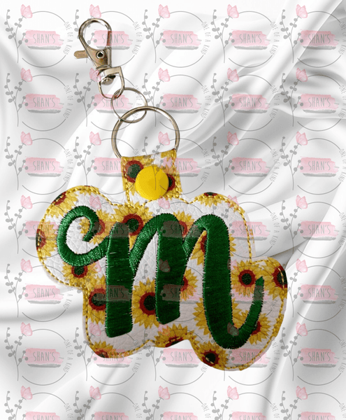Embroidered Monogram Initial Key Fobs
