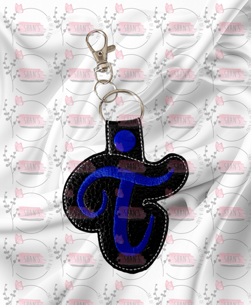 Embroidered Monogram Initial Key Fobs