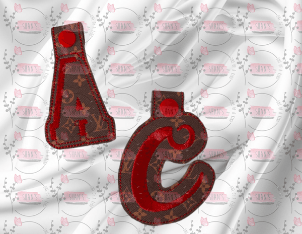 Embroidered Monogram Initial Key Fobs