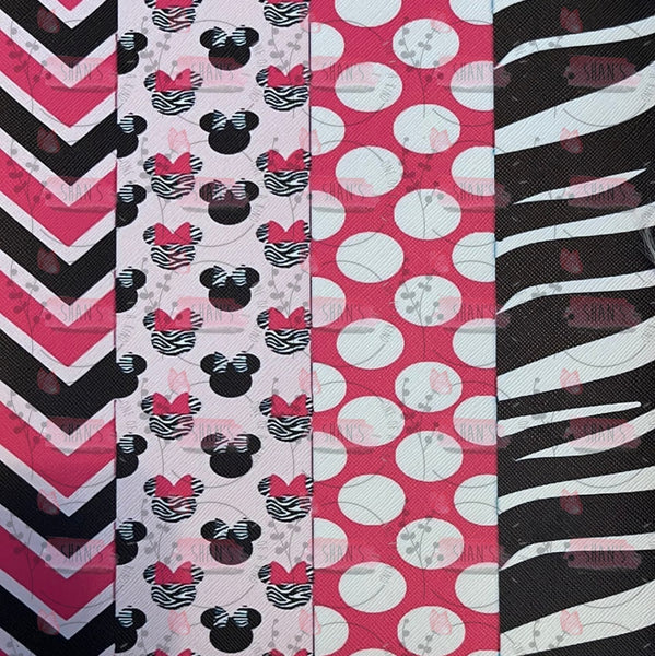 Mrs Mouse Ears Horizontal Hot Pink Black