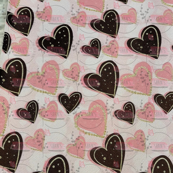 Pink Black Gold Hearts
