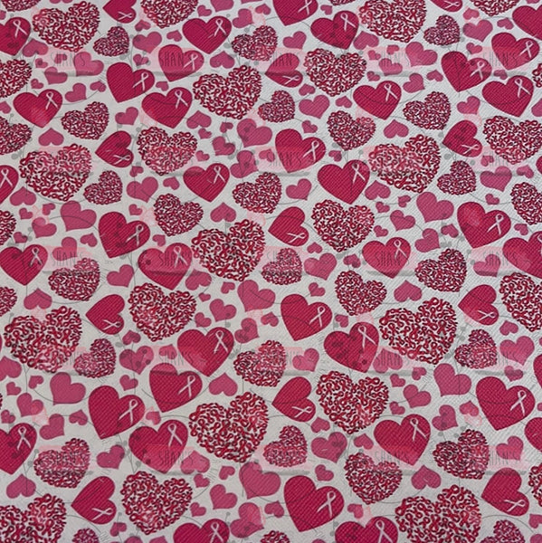 Pink & White Ribbon Hearts