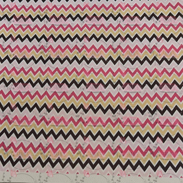 Pink Yellow Black & White Chevron