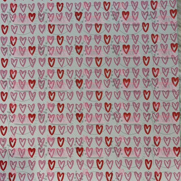 Red & Pink Sketch Hearts