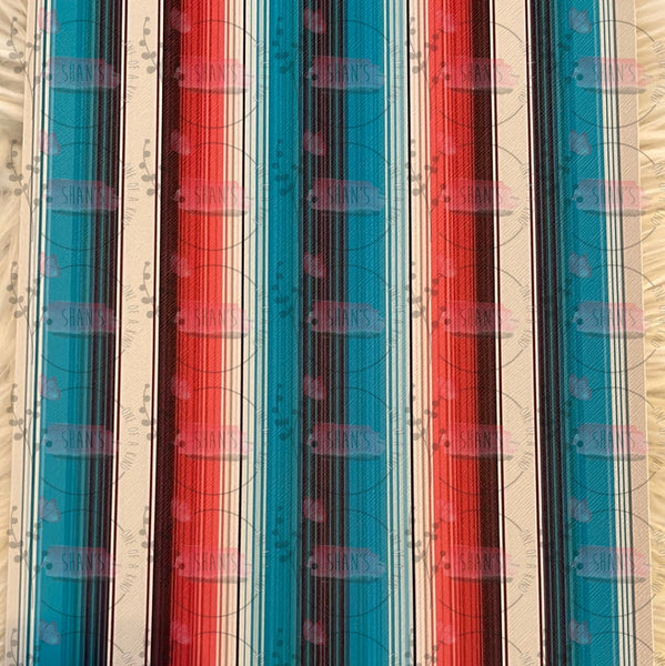 Serape Turquoise Red Black White