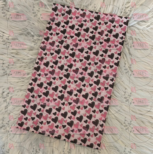 Small Pink Black Gold Hearts