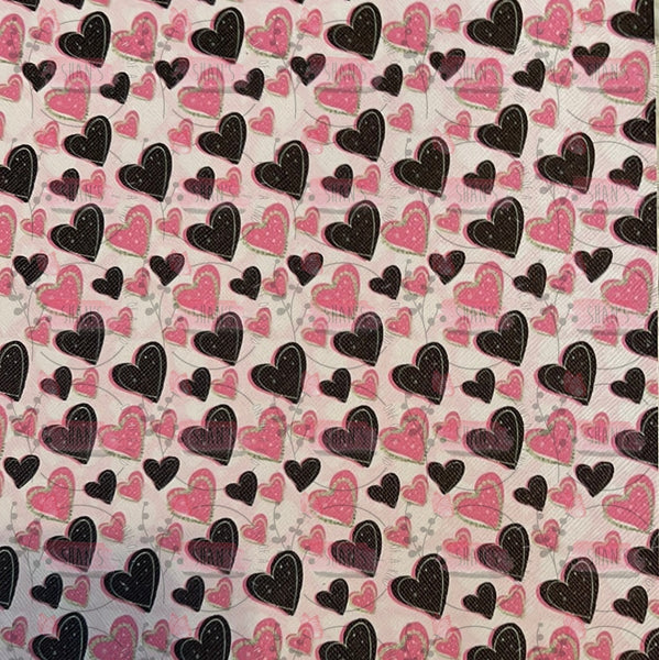 Small Pink Black Gold Hearts
