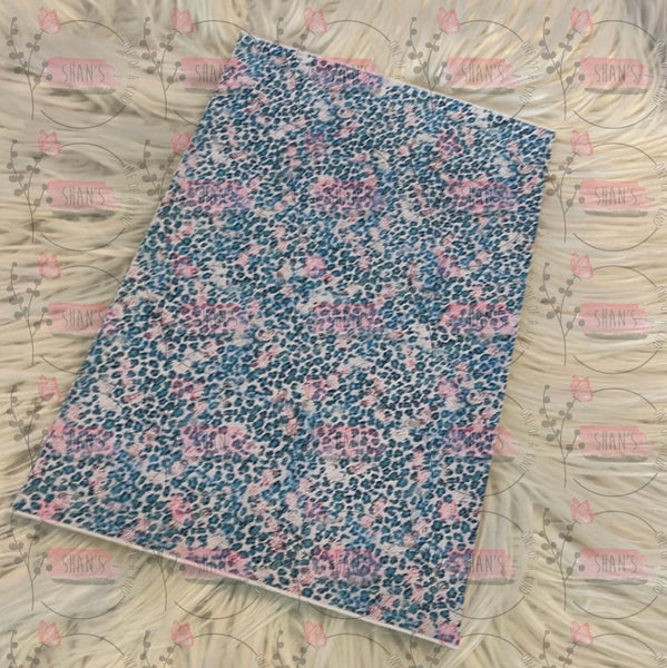 Turquoise And Pink Flower Leopard