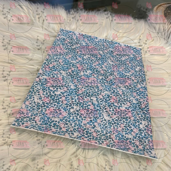 Turquoise And Pink Flower Leopard