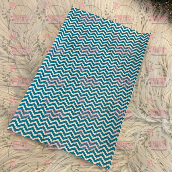Turquoise & White Chevron