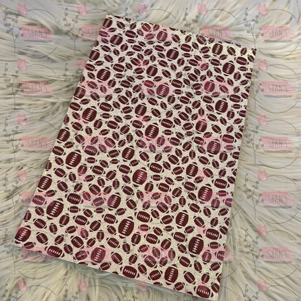 White Glitter Background Football Hearts